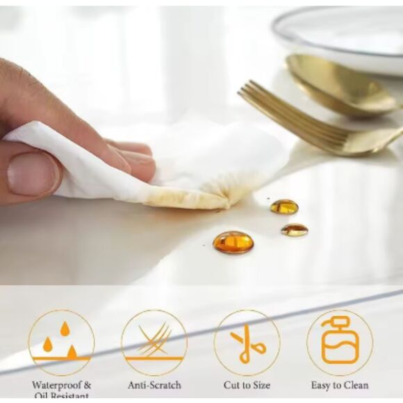 Deep Dream 2mm Thick 45 Inch Clear Round Table Protector- Cove Protector - Picture 5 of 5